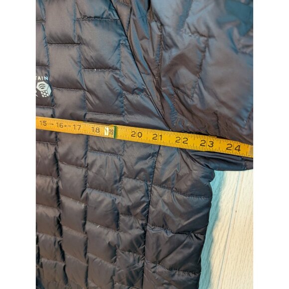 Mountain Hardwear Down Jacket Black Mens XL Full Zip Outdoor Quilted FLAW - Picture 8 of 9